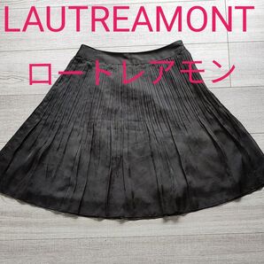 LAUTREAMONT ロートレアモン プリーツと透け感 シフォン 濃茶色 36 上品軽やか ふんわり オフィスカジ
