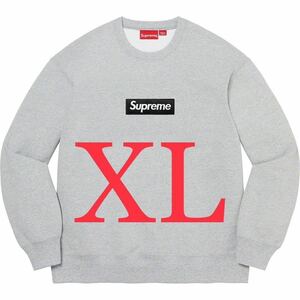 新品 タグ フル装備 シュプリーム SUPREME Box Logo Crewneck 黒 ボックスロゴ クルーネック スウェット トレーナー灰色 グレー 灰 X L