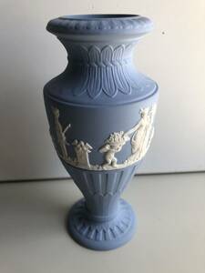 Wy238*WEDGWOOD Wedgwood * jasper полный -tedo цветок основа примерно 16cm один колесо .. ваза голубой Греция Rome керамика 