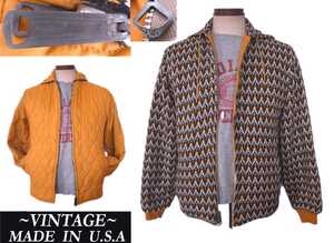 60s 70s ビンテージ VINTAGE デカTALON ジャガード　リバーシブル jacket ナイロンキルティング USA アメリカ製 マッコイズ camp モデル RL