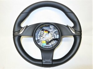  beautiful goods! 991 Porsche original leather steering gear steering wheel 991.347.803.39 A34 99134780339 schwarz black 911 987 control number (W-4089)