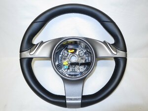 997 Porsche original leather steering gear steering wheel 997.347.803.20 A34 99734780320 schwarz black 911 987 control number (W-4084)