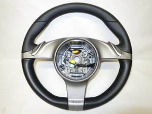 997 Porsche original leather steering gear steering wheel 997.347.803.20 A34 99734780320 schwarz black 911 987 control number (W-4136)