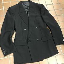 【新品未使用】★激安礼服★ダブルスーツ /サイズM A5/ブラック　黒/ノーベンツ　1タック 毛100% アジャスター/冠婚葬祭　喪服_画像2