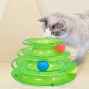  cat ball tower cat toy ball rotation tower ball tower green 