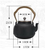 新入荷★鉄びん やかんを沸かす 急須を入れる 鋳鉄製の壷 ティーポット大容量 手作り コーティングなし お茶の道具 1400ml_画像5