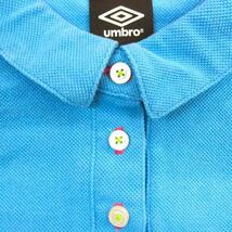 アンブロ 半袖ポロシャツ 無地 ワンポイントロゴ ゴルフウェア トップス レディース Mサイズ ブルー umbro_画像3