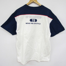 オーシャンパシフィック 半袖Tシャツ ワンポイントロゴ バイカラー ストレッチ トップス メンズ Mサイズ ホワイト oceanpacific_画像8