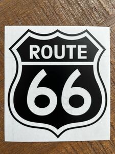 ルート66 ROUTE66 ロゴステッカー ホワイト 1枚 アメリカンロード ハーレーダビットソン スポーツスター883 ソフテイル バイクガール