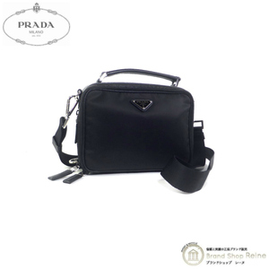 プラダ （PRADA） ブリック サフィアーノレザー トライアングルロゴ 2way ハンド ショルダー バッグ 2VH069 NERO メンズ（新品同様）中古