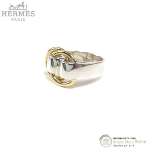  Hermes (HERMES)du The no- кольцо комбинированный серебряный 925 Gold K18 Vintage кольцо 9 номер ( б/у )