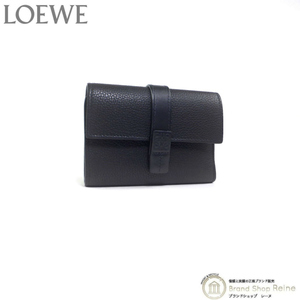 ロエベ （LOEWE） スモール バーティカル ウォレット 三つ折り コンパクト 財布 C660S86X01 ブラック（新品同様）中古