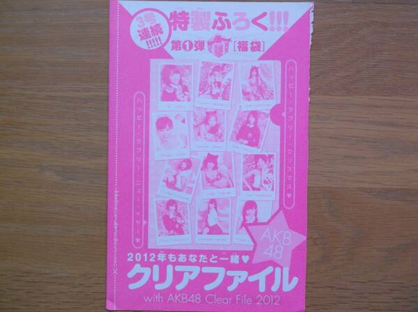 即決　送料無料　AKB48　クリアファイル　初期メンバー　少年サンデー2012.3.4合併号特別ふろく