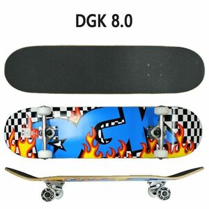 値下げしました！DGK/ディージーケー コンプリートスケートボード/スケボー ON FIRE 8.0 COMPLETE SK8 [返品、交換及びキャンセル不可]