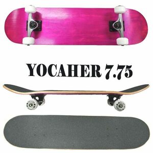 YOCAHER コンプリートスケートボード/スケボー STAINED PINK 7.75 COMPLETE SKATEBOARD ER スケボー 完成品 SK8 [返品、交換不可]