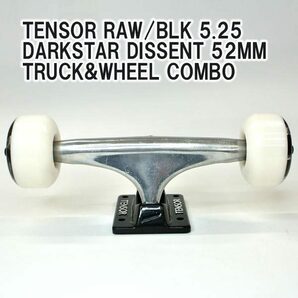 TENSOR/テンサー DARKSTAR DISSENT TRUCK&WHEEL COMBO 足回りセット5.25 RAW/BLK TRUCK 52mm ウィール[返品、交換不可]の画像2