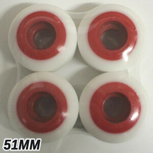 STEADFAST/ステッドファスト TWO TONE WHEEL 51mm WHITE/RED スケートボード ブランク ウィール [返品、交換不可]