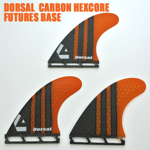 DORSAL/ドーサル CARBON HEXCORE HONEYCOMB ORANGE THRUSTER FIN FUTURES トライフィン3本セット[返品、交換不可]
