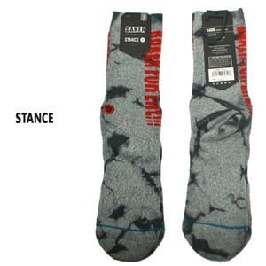 STANCE/スタンス BAKERモデル BAKER FOR LIFE GREY SOCK スケーターソックス 男性靴下 メンズ ソックス Lsize
