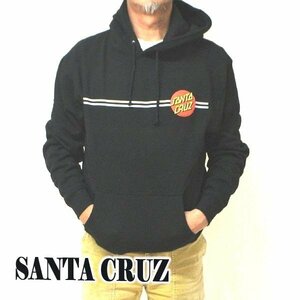 新品未使用 SANTA CRUZ/サンタクルズ Ｓサイズ CLASSIC DOT PULLOVER HOODED BLACK フード付き プルオーバー 裏起毛 メンズ