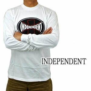 新品未使用 INDEPENDENT/インデペンデント Ｍサイズ　ITC SPAN L/S REGULAR TEE WHITE Tシャツ T-shirts 長袖 丸首 胸元プリント ロンＴ