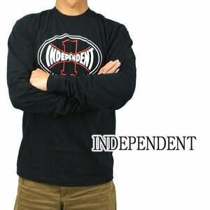 新品未使用 INDEPENDENT/インデペンデント Ｍサイズ　ITC SPAN L/S REGULAR TEE BLACK Tシャツ T-shirts 長袖 丸首 胸元プリント ロンＴ