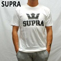 新品未使用　Mサイズ　SUPRA/スープラ FUZZY WHITE S/S TEE メンズ 半袖 プリントメンズ 男性用 丸首 クリックポスト_画像1