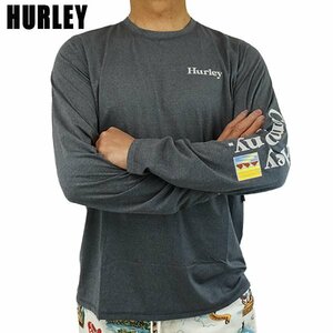 新品未使用 XLサイズ HURLEY/ハーレー 長袖ラッシュガード/サーフTシャツ POZO HYBRID UPF SURF SHIRT L/S BLACK HEATHER 男性用水着