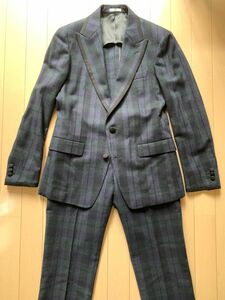 【新品】SUITSELECTスーツセレクト◆ウールチェックスーツ　セットアップ◆90Y4(細身サイズ)◆匿名配送