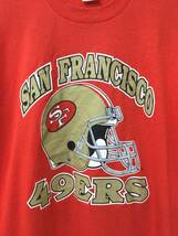 TRENCH トレンチ NFL 49ERS 半袖Tシャツ USA製 メンズXL〜 VINTAGE 赤系 チームロゴ アメフト 良品_画像2