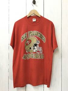 TRENCH トレンチ NFL 49ERS 半袖Tシャツ USA製 メンズXL〜 VINTAGE 赤系 チームロゴ アメフト 良品