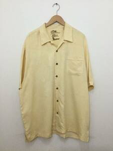 Jamaica Jaxx ジャマイカジャックス シルクシャツ アロハシャツ 半袖開襟シャツ メンズXXL 大きめ 薄い黄色系 単色 良品綺麗　洗濯可