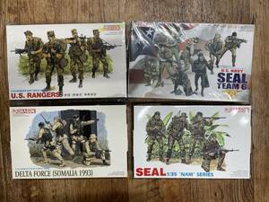 未組立プラモデル DRAGON特殊部隊【1/35 4箱まとめて SEAL,RANGERS, DELTA, SEAL team6 セット】デルタ　ネイビーシールズ　レンジャー