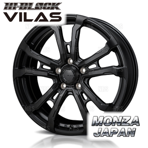 MONZA モンツァ HI-BLOCK VILAS ヴィラス (2本セット) 7.0J x 17 インセット+48 PCD114.3 5穴 サテンブラック (VILAS-701748-2S