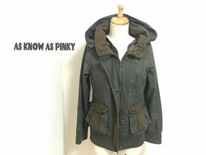 AS KNOW AS PINKY Mod's Coat military coat lady's khaki liner attaching hood As Know As Pinky military ①