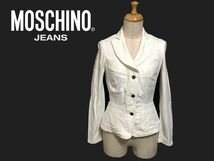 MOSCHINO JEANS 春物 ジャケット ホワイト レディース アウター モスキーノ 白 ①_画像1