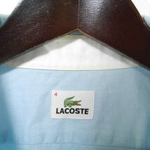 A617 ◇ LACOSTE | ラコステ　半袖シャツ　水色　中古　サイズ４_画像8