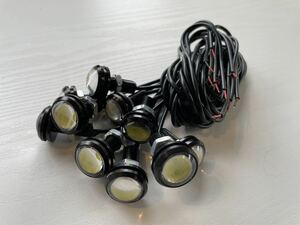 即決！LEDデイライト(WH/ホワイト)10個セット 新品 防水 埋め込み 12V用 車のエアロやインテリアの照明に LEDスポットライト 白光 DIY ②