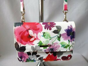 【P061】CLOSSHI/クロッシー◇2way お財布バッグ　二つに分けても使える　花柄　斜め掛け　W19.5cm