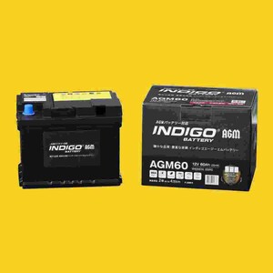 【インディゴバッテリー】AGM60 フィアット500 ABA-31214 互換:LN2(AGM),BLA-60-L2 輸入車用 新品 保証付 即納 AGM EFB対応