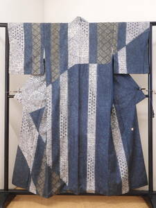 Art hand Auction Silver Ax Special item, pure silk dyed pongee fabric visit kimono, double eight-piece kimono, vegetable dyed, sukkiri dyed, hand-painted item, women's kimono, kimono, Tsumugi, Clothes, others