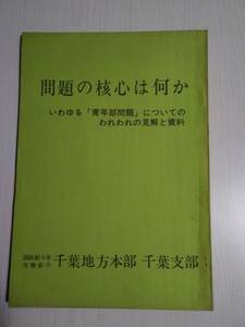 送料無料　問題の核心は何か　いわゆる「青年部問題」についてのわれわれの見解と資料　国鉄動力車労働組合千葉地方本部千葉支部　中野洋