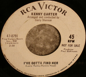 Kenny Carter Body And Soul / I've Gotta Find Her promo 45