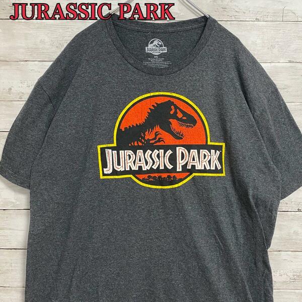 【入手困難】URASSIC PARK ジュラシックパーク　Tシャツ 2XLサイズ　恐竜　一点物　レア　半袖　ゆったり　アニメ　映画　 ムービー　海外