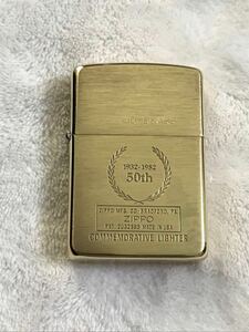 ZIPPO ジッポー 1932-1986 50th SOLID BRASS ソリッドブラス　COMMEMORATIVE コメモラティブ　50周年　未使用　オイルライター