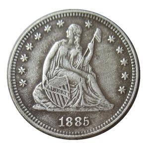 外国銀貨 アメリカ 1885年 大型銀貨 コイン 古銭 アンティーク記念硬貨 重４ｇ直径24ｍｍぐらいの画像1