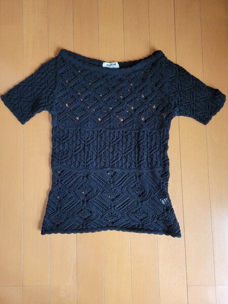 中古品 ATELIER SAB 半袖ニット サマーニット ブラック