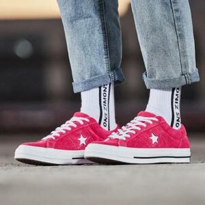 1.7万★美品 CONVERSE コンバース ONE STAR OX PINK POP 162575C スエード レザースニーカー 27.5cm ピンクポップ/ホワイト 