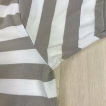 Ralph Lauren ラルフローレン 半袖ポロシャツ 短丈 XL ボーダー グレー ホワイト 刺繍ポニー_画像4