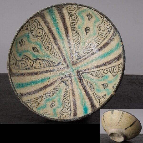 値下げ】 イラン19世紀 ペルシャ 陶板タイル飾り イスラム陶器